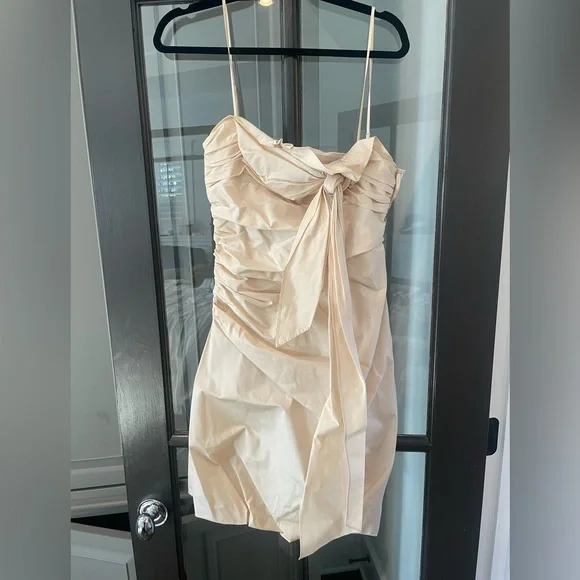 white christmas dresses BCBGMAXAZRIA Sleeveless Ruched-Side Dress – Runway Catalog